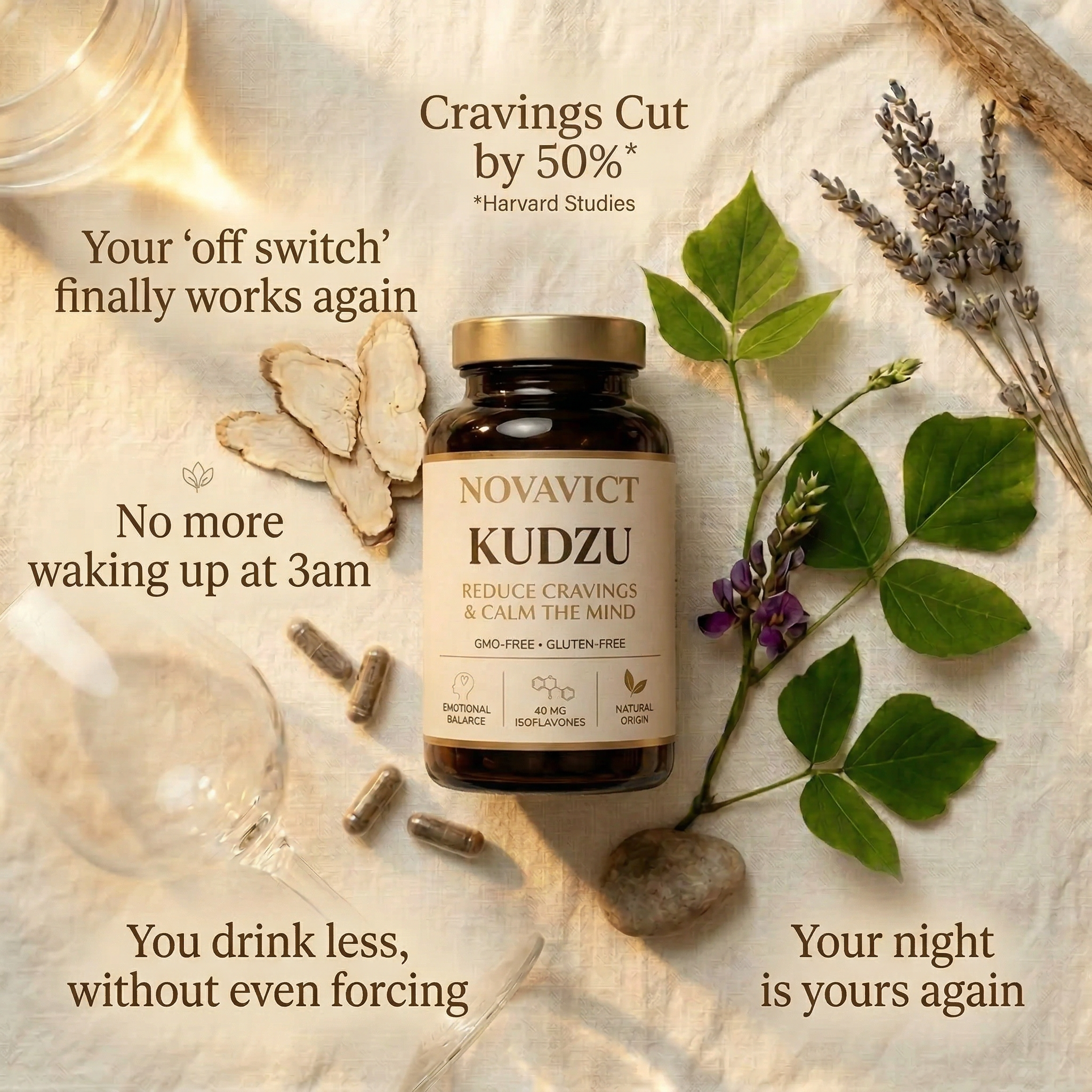 KUDZU • 40 mg of Isoflavones • 100% Natural